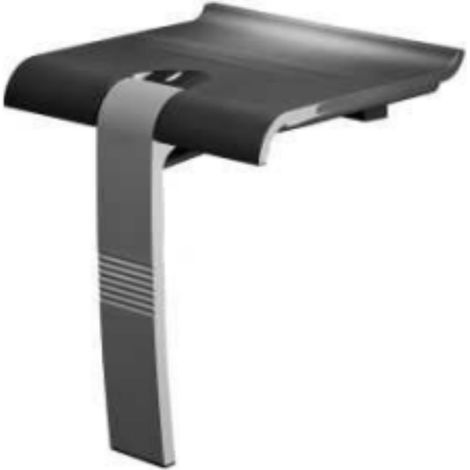 Siège de douche PMR PELLET Design escamotable gris anthracite piètement aluminium époxy gris (1/5)