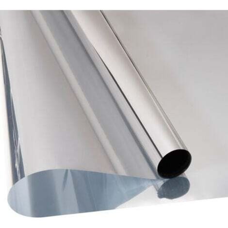 44.5x200cm, Silver, Privacy Window Film, One-Way Mirror Window Film, Sun Protection, UV Protection, Heat Protection, Blackout Window Film, Self-Adhesive