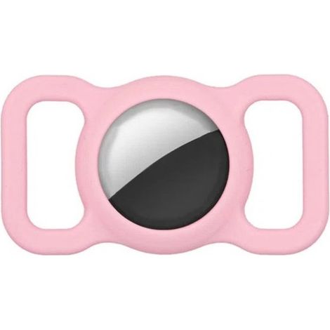 Support AirTag pour collier de chien - Étui en silicone - Rose - Accessoire de localisation pour animal (1/4)