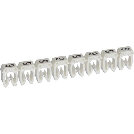 038219 Legrand - Boite De 1200 Repères Cab 3 Pour Fils 0,5mm² à 1,5mm² - Marquage Chiffre 9 Blanc (1/3)