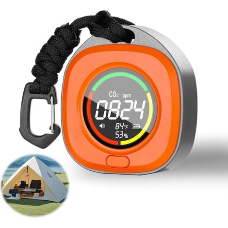 Portable CO2 Detector, Indoor Air Quality Monitor with NDIR Sensor and LCD Screen, CO2 Monitor with Alarm for Home and Office