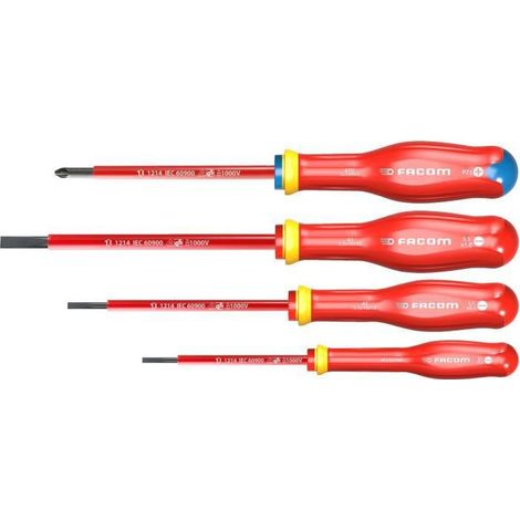 Jeu de 4 tournevis isolés - FACOM - AT4VEPB - 1000V