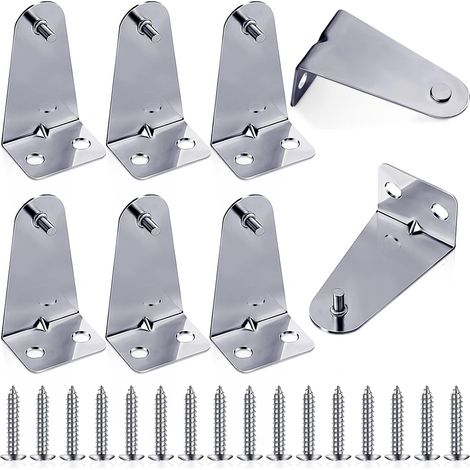 Juego de 8 soportes de fijación de metal plateado para persianas horizontales con tornillos para persianas de ventanas y puertas. Accesorios para el hogar. (1/5)