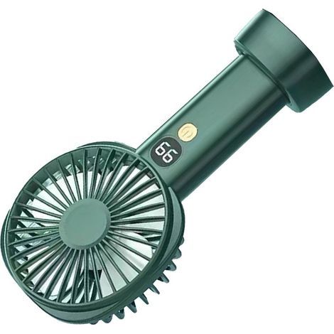 Ventilateur portable rechargeable par USB, 5 vitesses, silencieux, mini ventilateur avec indicateur de batterie, vert foncé (1/5)