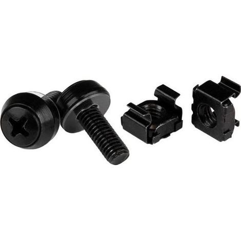 StarTech Pacchetto 100 Viti di Montaggio M6 Nero Acciaio