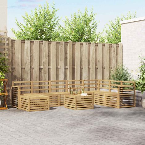 vidaXL Outdoor Sofa Set 9 pcs White Solid Acacia Wood (1/5)