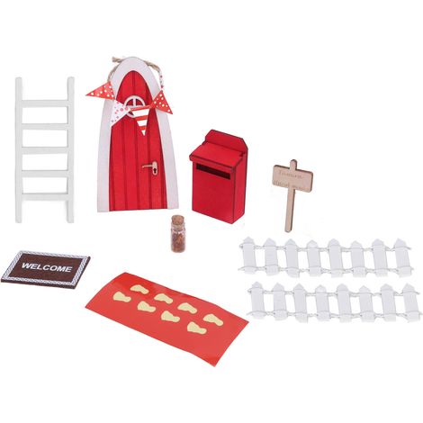 Kit de Porte de Noël Féerique en Bois pour Maison de Poupée - Modèle DIY Créatif et Éducatif pour Enfants (1/5)