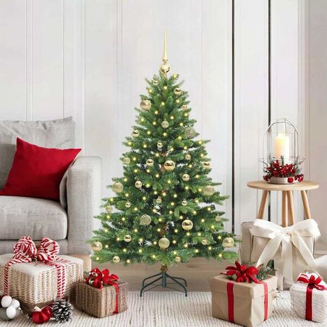 Sapin de Noël Artificiel avec 150 LED Vert 120 cm PE et PVC, Illuminé, Décoration de Noël (1/5)