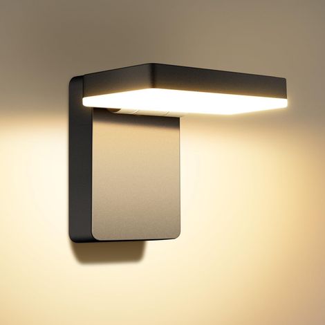 60W Applique Murale Exterieur/Intérieur 3000K Noir Lampe Mural Exterieur Led Pliante 5000LM,Luminaire Exterieur avec Panneau LED Pivotant à 360° Imperméable IP65 pour Terrasse Jardin Garage [Classe én