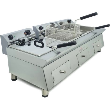 Friteuse électrique - 12+12+12L - Triple cuve - Monophasée - Arilex (1/5)