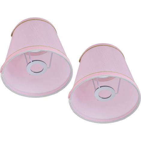 Lot de 2 abat-jour roses de style européen E14 pour lustre, lampe de table ou applique murale - Décoration intérieure (1/5)