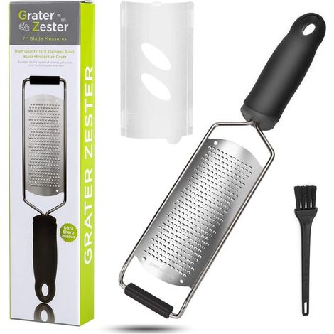 Grattugia per formaggio in acciaio inox con manico – utensile da cucina per parmigiano, cioccolato, funghi matsutake, zenzero, frutta e verdura (1/3)