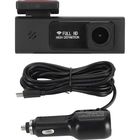 Caméra de tableau de bord HD vision nocturne, enregistrement en boucle, contrôle via application WiFi, angle large 140°, dashcam pour voiture. (1/5)