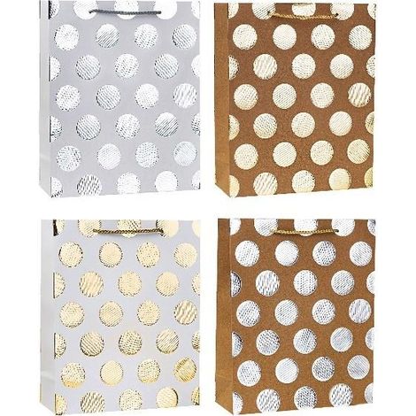 Borsa decorativa 18x23x8cm con stampa a caldo e motivo a rosette miste