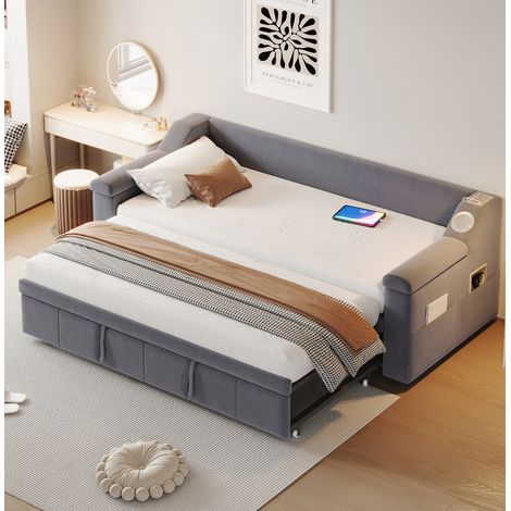 letto struttura letto estraibile con Bluetooth USB OKMYHOME (1/5)