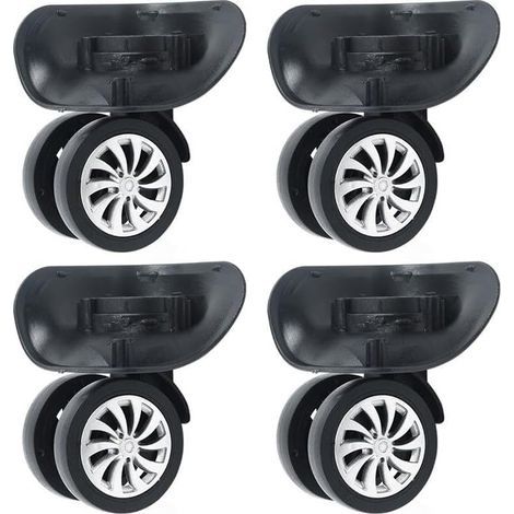 Lot de 4 roulettes pivotantes de rechange avec double roulement à rouleaux pour valises à roulettes et sacs à roulettes (1/5)