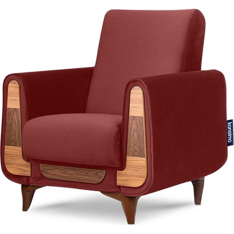 KONSIMO GUSTAVO Klassischer Sessel aus Schaumstoff und Holz, braun (1/5)