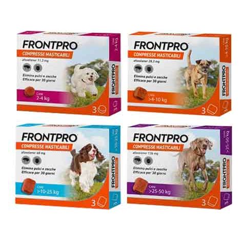 Antiparasitaire à comprimés masticables pour chiens 25-50kg – Protection contre puces et tiques – 3 comprimés – Frontline