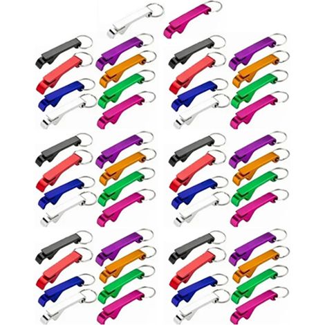 50 pièces Porte-clés Ouvre-bouteille Aluminium Mini Ouvre-bouteille de Poche Coloré pour Bières et Boissons (1/5)