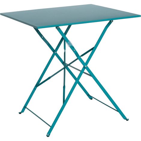 Square folding bistro garden table 70x70cm, 2-seater in powder-coated steel
