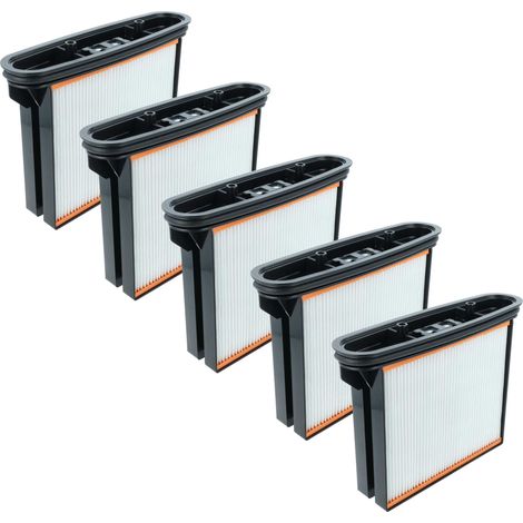 vhbw 5x Flat-Fold Filter H11 compatible with Bosch GAS 25 L SFC, 50, 25, 50 M Industrial Vacuum Cleaner Wet/Dry - Pleated Filter Element