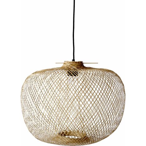 [NEUWERTIG] B-Ware Bloomingville Bambus Pendelleuchte Deckenlampe Hängeleuchte Geflochten 1 Flammig