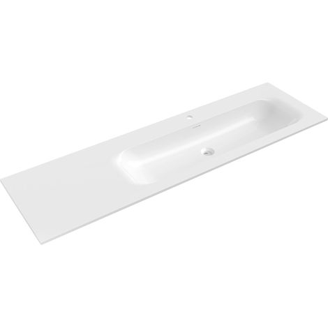 Mexen Vela lavabo empotrado en encimera derecha 161 x 46,5 cm, blanco brillante - 25231600P (1/3)