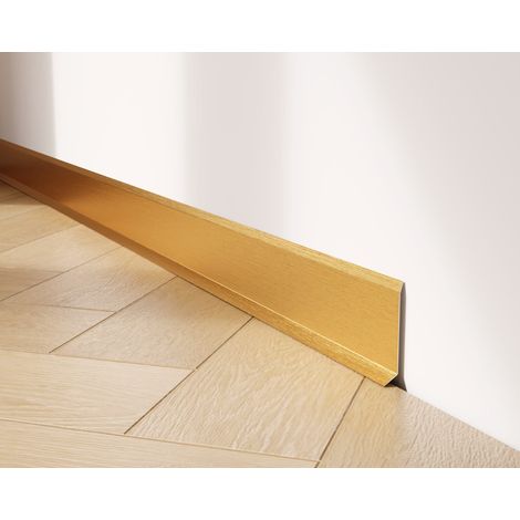 Dekorative Sockelleiste F aus rostfreiem Stahl für Wand und Wand 6cm x 270cm - satiniert gold