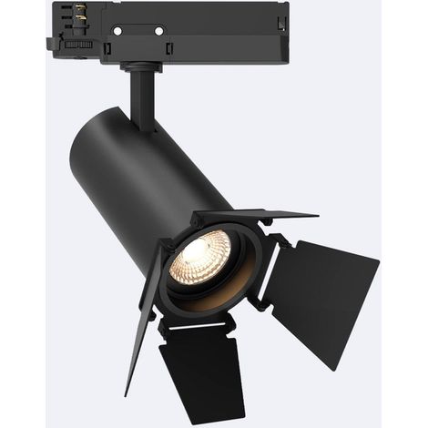 Foco Carril LED Trifásico 20W Fasano Cinema Regulable Negro 4000K Blanco Neutro