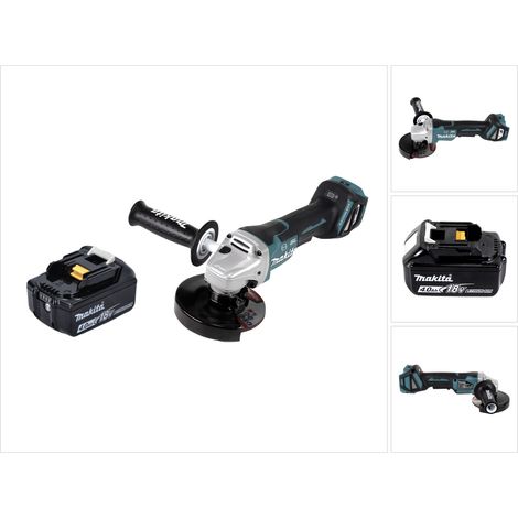 Amoladora angular sin cable Makita DGA 517 M1 18 V 125 mm sin escobillas + 1x batería 4,0 Ah - sin cargador