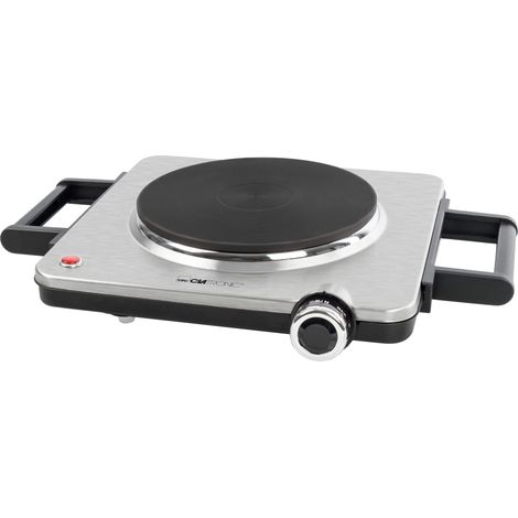 Clatronic® Piano cottura elettrico da 1500 W, 1 piano cottura per cucina, ufficio o campeggio, piastra elettrica con regolazione continua della temperatura, piastra singola in acciaio inox, EKP 3788 (1/5)
