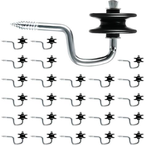 Lot de 25 Isolateur Cloture Electrique, Isolateurs D'Angle pour Poteaux en Bois, Isolateurs à Vis de Tension pour Fils, Torons et Cordons (1/5)