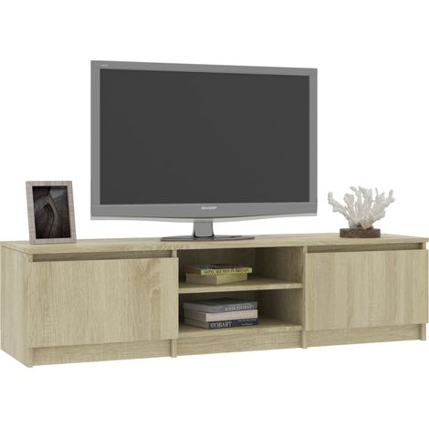 Banc TV Chêne sonoma 140x40x35,5 cm Aggloméré (1/5)