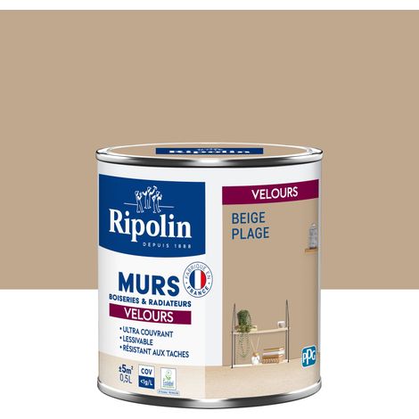 Peinture aspect Velours - 0,5L - Beige Plage - Ripolin (1/5)