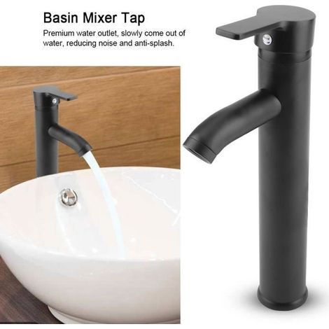 Robinet mitigeur lavabo bassin en acier inoxydable noir robinet évier lavabo pour toilette salle de bains