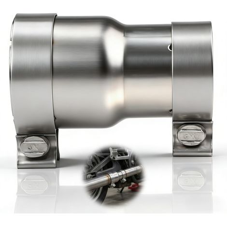 Manchon Reducteur Echappement Acier inoxydable 304 pour 140 mm Collier Echappement 55mm à 65mm Réducteur Bande Tuyau D'échappement Acier Inoxydable Collier de Serrage Double D'échappement (1/5)