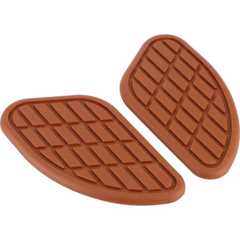 Une paire de tapis antidérapants/autocollants de protection pour réservoir de carburant de moto, autocollants antidérapants universels rétro pour genoux, marron. (1/5)