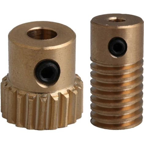 Réducteur à vis sans fin en laiton industriel avec roue de 20 dents et arbre d'alésage de 3,175 mm (1/5)