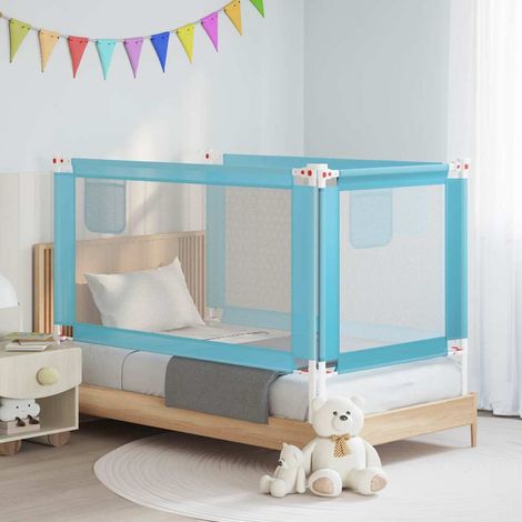 vidaXL Barandilla de seguridad cama de niño azul tela 150x25 cm (1/5)