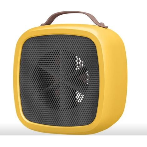 Mini chauffe-mains d'extraction domestique à chaleur rapide petit réchauffeur d'air dortoir radiateur électrique chauffe-salle de bain portable 10 × 14 × 14 cm (jaune)