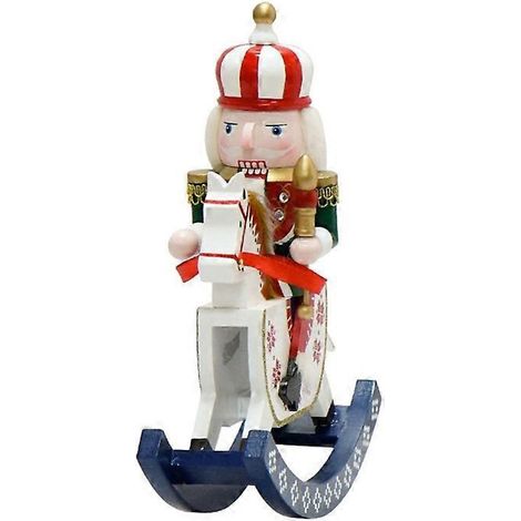 Casse-noisettes de Noël en forme de cheval, figurine de soldat, ornement en bois - 1 (1/5)