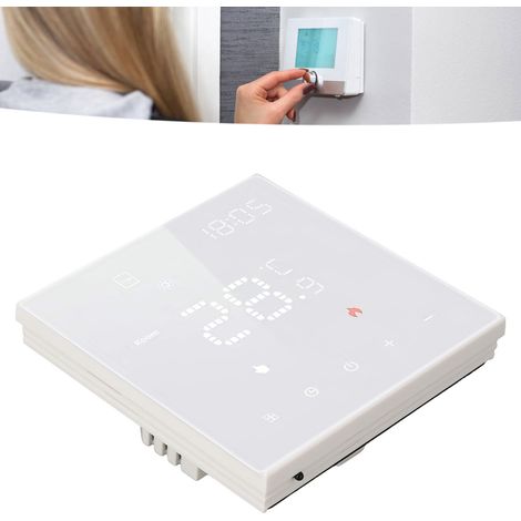 ME82 LED-7 Smart-Thermostat mit weißem Touchscreen, Graffiti-Muster, für elektrische Fußbodenheizung im Haushalt, 100–250 V Wechselstrom, 16 A (1/5)