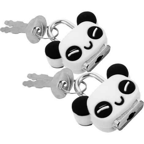 de 2 petits cadenas en silicone avec clé motif panda pour