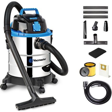 Vacmaster – Aspirateur eau et poussière 1250W 20L – Professionnel industriel – Fonction soufflerie – Pour chantiers humides et débris lourds