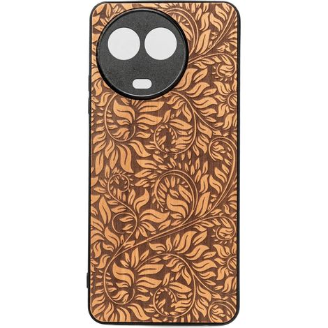 Funda de madera Bewood para Realme 11 5G con diseño de hojas de manzana (1/2)