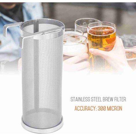 Filtre à mailles de houblon de brassage de bière en acier inoxydable de 300 microns, filtre de brassage de bière réutilisable, filtre de bouilloire avec crochet (1025.5cm) (1/5)