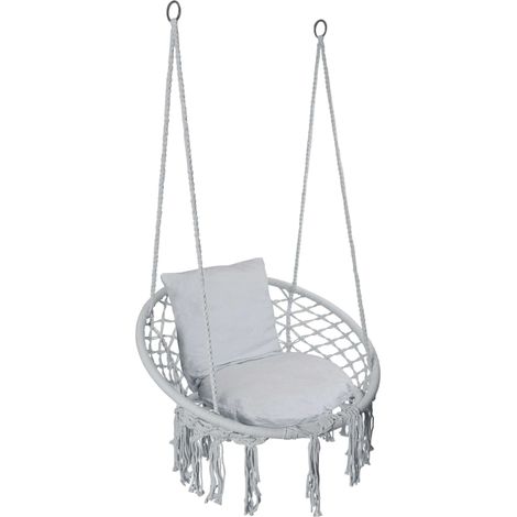 Silla colgante Stork's Nest con cojines grises (1/5)