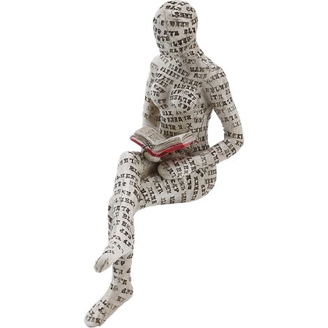 Figurine Femme en Résine Lisant - Décoration Bibliothèque Moderne, Ornement de Table Créatif pour Intérieur