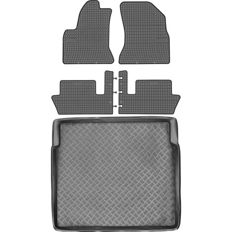 Juego de alfombrillas de goma para Citroën C4 Grand Picasso I Minivan (2006-2013) + alfombrilla para el maletero. (1/5)