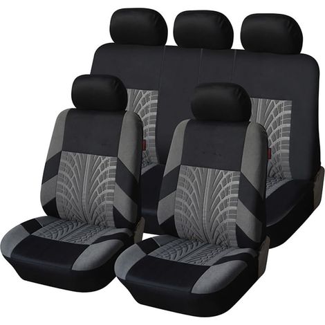Housses De Siège Auto - 5 Pièces - Polyester - Antidérapant Et Respirant - Pour Renault Captur E-Tech - Gris